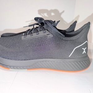 Lux Men's Black Knit Sneakers with Orange Outsole